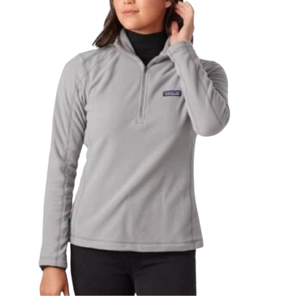 Patagonia Women’s Gray Micro D Quarter Zip Fleece Pullover size Medium